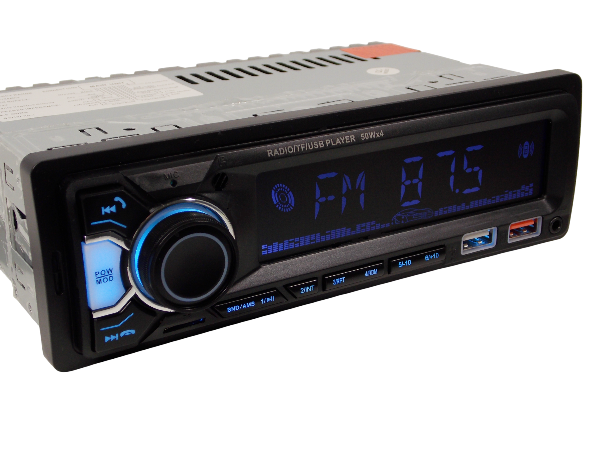 Автомагнитола 6303 / 4*50Вт /  FM - радио / USB / TF 
