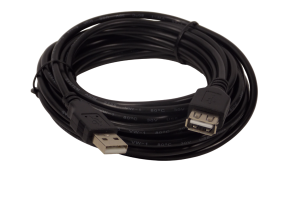 Шнур USB - A штекер на USB - A гнездо / 5 метров / черный