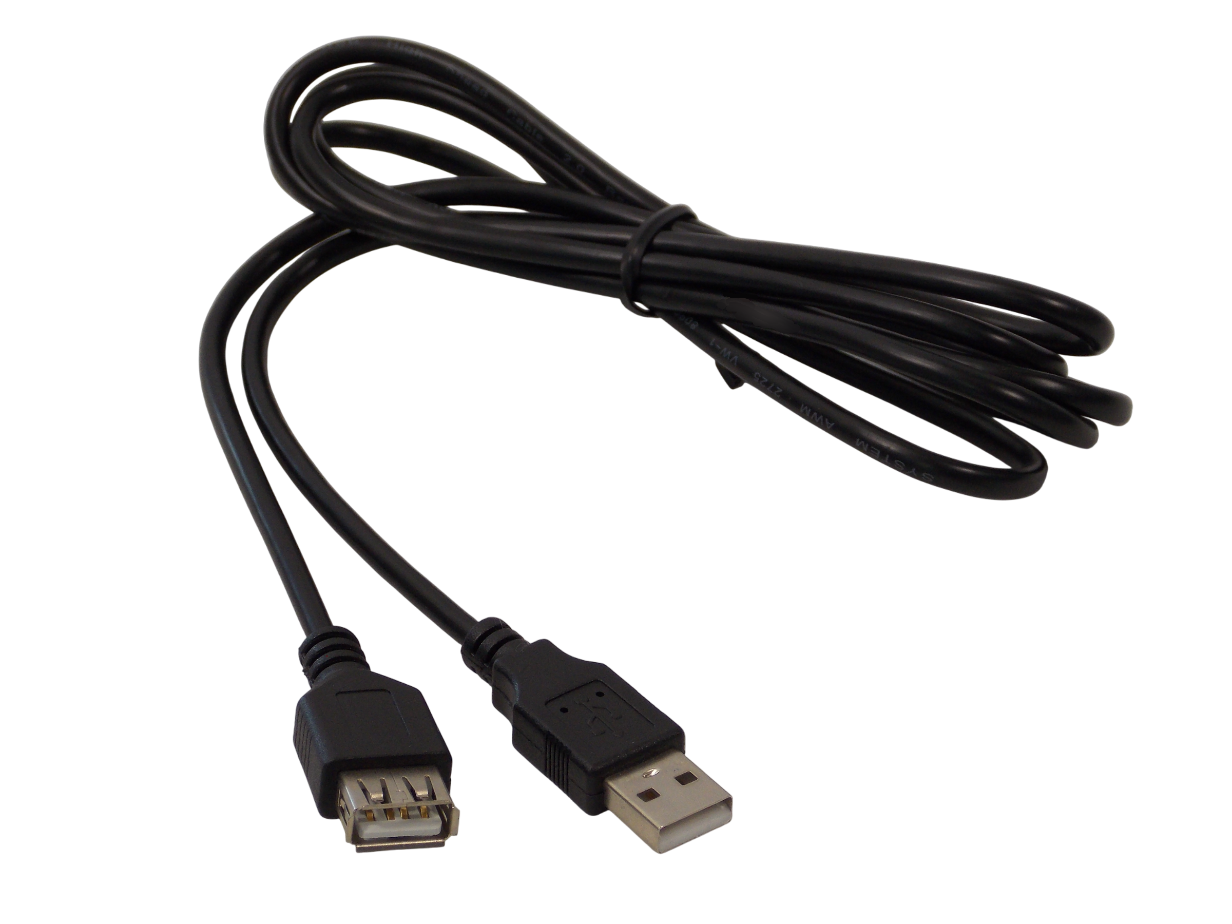 Шнур USB - AM на  USB - AF / 1.8 метра / черный 
